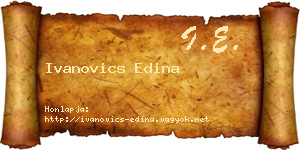 Ivanovics Edina névjegykártya