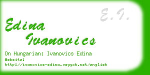edina ivanovics business card